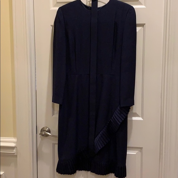 Carolina Herrera navy dress sz 12 - Picture 2 of 11